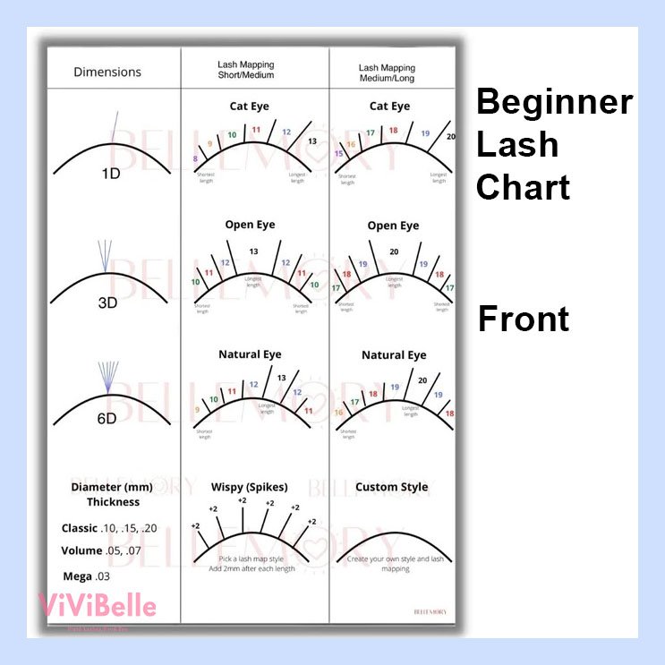 Reusable Eyelash Chart
