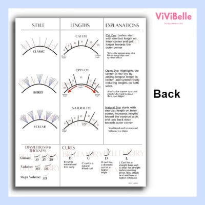 ViViBelle Lash Map Chart Beginner Practice Reusable Lash Mapping Double ...