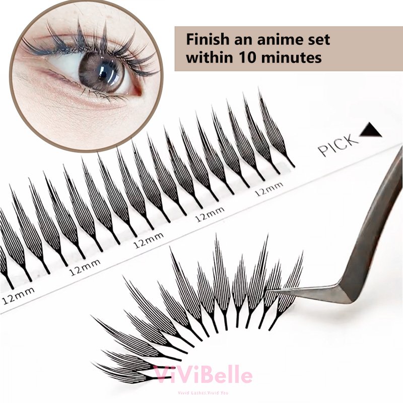 Premade Spire Anime Chunk Lash Extensions